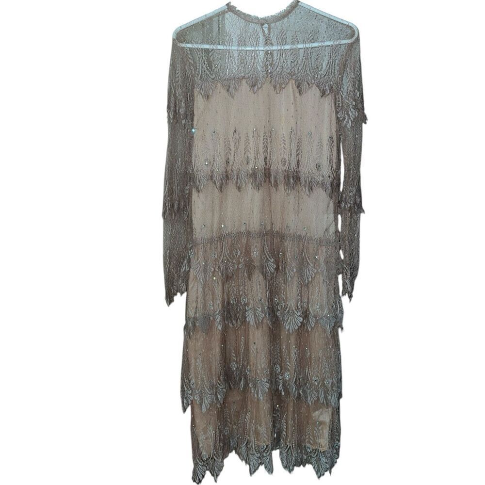 RARE VINTAGE SHOWSTOPPER BEAUTIFUL Vintage Rina diMontella Beige Rhinestones Sil - Picture 2 of 13